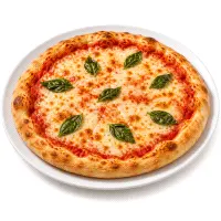 Large Margherita pizza