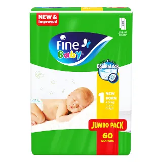 Fine Baby Diapers Size 1 60 Pieces