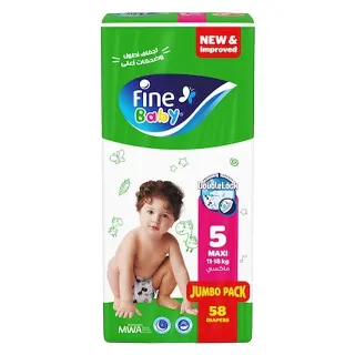 Fine Baby Large Diapers Size 5 58 Diapers
