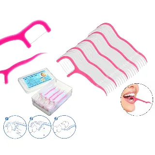 Plastic Toothpick with Rectangular Case Blue 100pcs