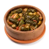 Okra & Vine Leaves Casserole