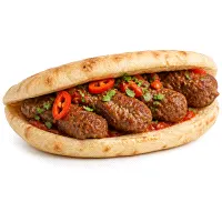 Spicy Lamb Sausage Sandwich