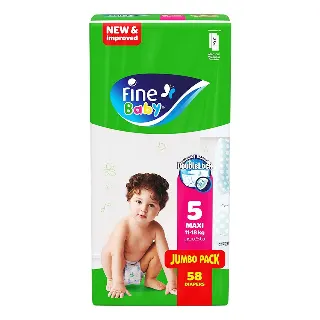 Fine Baby Large Diapers Size 5 58 Diapers
