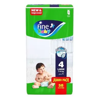 Fine Baby Large Diapers Size 4 58 Diapers