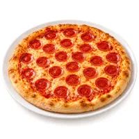 Large pepperoni pizza.