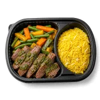 Steak with pesto sauce