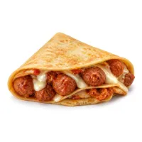 Homemade meatball crepe