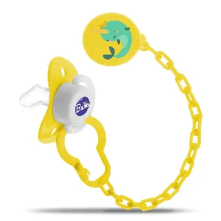 Babbles Pacifier Without Chain, Circular Yellow for Newborns