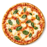 Large Margherita pizza