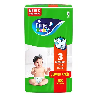 Fine Baby Large Diapers Size 3 58 Diapers