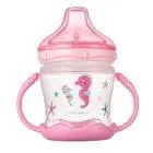 CANPOL BABIES NON-SPILL PLASTIC CUP WITH SILICONE SPOUT WITH HAND +9M PINK 180 ML (57300)