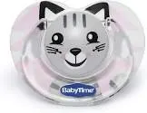 BABY TIME OPAQUE SILICONE PACIFIER  WITH CLEAR SILICONE PROTECTIVE COVER FROM 0-6 M (BT143)