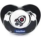 BABY TIME BLACK SILICONE PACIFIER WITH CLEAR SILICONE PROTECTIVE COVER FROM 6-18 M (BT153)