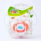 LAFRUTTA SILICONE ROUND PACIFIER WITH CHAIN FROM 0-6M COLORS 1 PCS (22241)