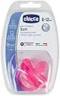 CHICCO PHYSIO-SOFT ALL SILICONE PACIFIER BEVELED FROM 0-6M ( PINK ) 1 PCS (75956)