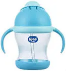 WEE BABY PLASTIC CUP WITH STRAW WITH COVER +6M 200 ML (170)