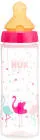 NUK FIRST CHOICE PLASTIC BOTTLE RUBBER TEAT WIDE NECK +6-18M PINK 250 ML (741646)