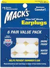 EARPLUGS SILICONE FOR ADULT WHITE 6 PAIR