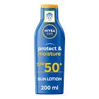 NIVEA SUN PROTECT & MOISTURE SUNBLOCK SPF 50+ ADULT LOTION 200ML