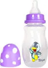 TRUE PLASTIC BOTTLE SILICONE TEAT NARROW NECK +3M PURPLE 150 ML