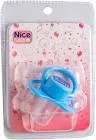 NICE BABY SILICONE PACIFIER BEVELED WITH COVER FROM 0-6M COLORS 1 PCS