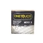 ONE TOUCH CONDOM RIBBER&DOTTED MIXX 3 SIZE 52 MM 3 PCS SILVER