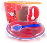 BUBBLES RED PLATE + SPOON