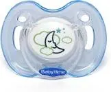 BABY TIME ROUND SILICONE PACIFIER WITH CLEAR SILICONE PROTECTIVE COVER FROM 0-6 M (BT149)