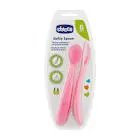 CHICCO SILICONE SPOON +6 M PINK 2 PCS (61846)