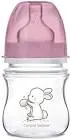 CANPOL BABIES EASY STAR ANTI COLIC PLASTIC BOTTLE WIDE NECK +0M PINK 120 ML (35231)