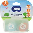 WEE BABY DAY SILICONE PACIFIER BEVELED WITH COVER FROM 0-6M ANIMALS 2 PCS (319)