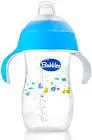 BUBBLES NATURAL 2*1 PLASTIC CUP & BOTTLE SILICONE SPOUT BLUE 280 ML