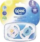 WEE BABY DAY & NIGHT SILICONE PACIFIER BEVELED WITH COVER FROM 6-18M COLORS 2 PCS (153)