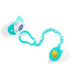 BUBBLES SILICONE PACIFIER CIRCULAR WITH CHAIN WITH COVER COLORS +6M 1 PCS