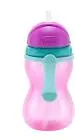 CANPOL BABIES SPORTS PLASTIC CUP WITH COVER WITH STRAW +12M PINK 370 ML (56113)