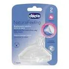 CHICCO NATURAL FEELING SILICONE TEAT WIDE NECK ( MEDIUM FLOW ) +2M 1 PCS (08209)