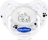 BABY TIME PACIFIER WITH CLEAR SILICONE PROTECTIVE COVER FROM 0-6 M (BT134)