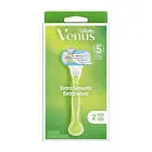 GILLETTE VENUS SHAVER MACHINE EXTRA SMOOTH 5 BLADES 2 MOSS + HAND