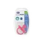 CHICCO PHYSIO-SOFT ALL SILICONE PACIFIER BEVELED FROM 6-16M PINK 1 PCS (02712)