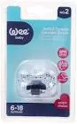 WEE BABY SILICONE PACIFIER BEVELED FROM 6-18M SOILD COLORS 1 PCS (819)